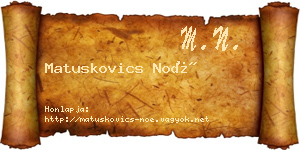 Matuskovics Noé névjegykártya